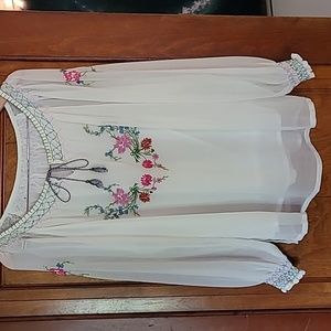 Embroidered Peasant Blouse